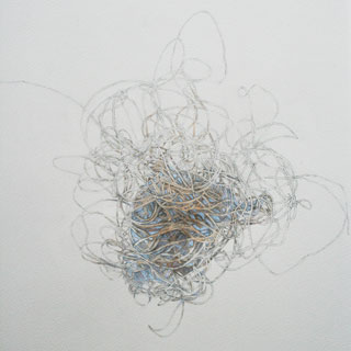 Line. 40cm x 50cm, Graphite and watercolour on paper.