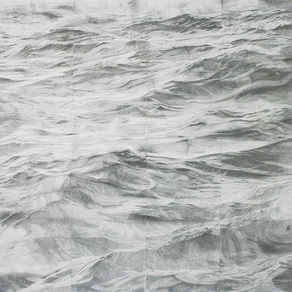 Silent Spaces. 61cm x 61cm, Graphite on card.